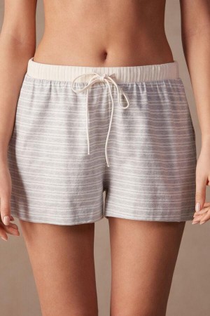 Intimissimi Alkalmi Sunday Shorts Pizsama Női Szürke Világos Sárga Bézs | HUFM4082