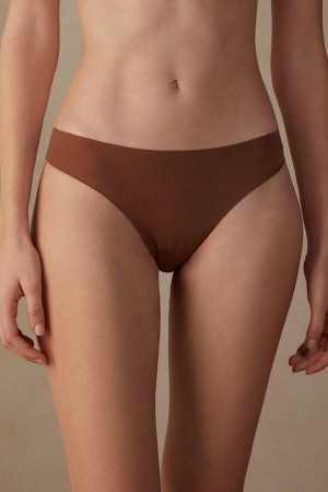 Intimissimi Brazilian in Seamless Ultra Light Microfiber Bugyi Női Sötétbézs | HUHK3508