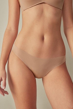 Intimissimi Brazilian in Seamless Ultra Light Microfiber Bugyi Női Bézs | HUMA3497