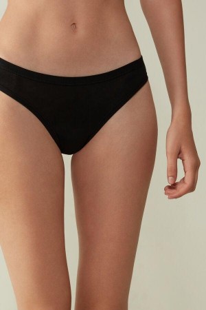 Intimissimi Brazilian in Ultralight Supima® Pamut Bugyi Női Fekete | HUOR3515