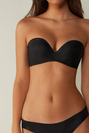 Intimissimi Daila Ultralight Microfiber Bandeau Melltartók Női Fekete | HUPQ4955