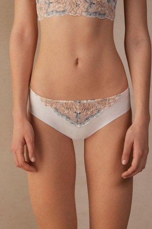 Intimissimi Ephemeral Beauty Seamless Pamut Bugyi Női Fehér | HUNB3706