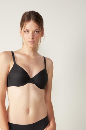 Intimissimi Francesca Ultralight Microfiber Balconette Melltartók Női Fekete | HUGL4950