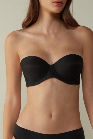 Intimissimi Giada Microfiber Bandeau Melltartók Női Fekete | HUSO4935