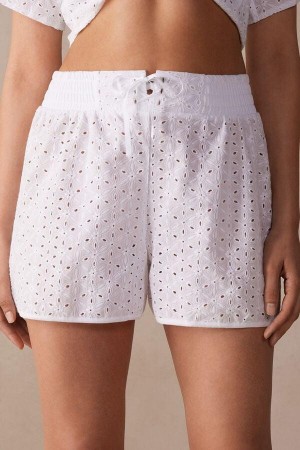 Intimissimi Hello Sunshine Sangallo Csipke Shorts Pizsama Női Fehér | HUQZ4095