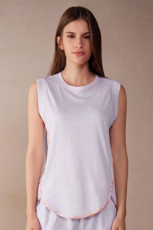 Intimissimi Iris and Apricot Ultrafresh Supima® Pamut Tank Top Pizsama Női Lila | HUKI3973