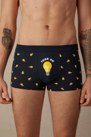 Intimissimi Light Bulb in Stretch Supima® Pamut Boxer Férfi Kék Világos | HUAP3434