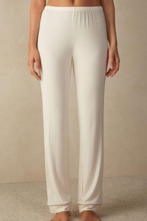 Intimissimi Long Micromodal Trousers Pizsama Női Világos Sárga Fehér | HUFM4048