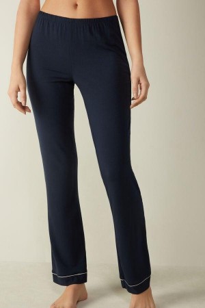 Intimissimi Long Micromodal Trousers Pizsama Női Kék | HUQZ4043