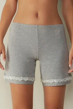 Intimissimi Modal Shorts with Csipke Details Pizsama Női Világos Szürke | HUDN4056