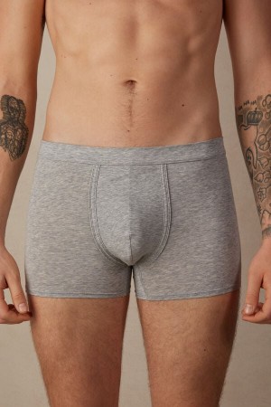 Intimissimi Natural Fresh Supima® Pamut Boxer Férfi Világos Szürke | HUGL3482