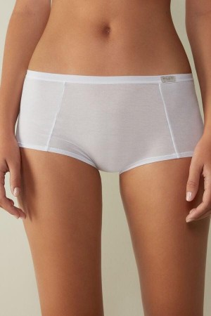 Intimissimi Pamut Boyshorts Bugyi Női Fehér | HUHK3715