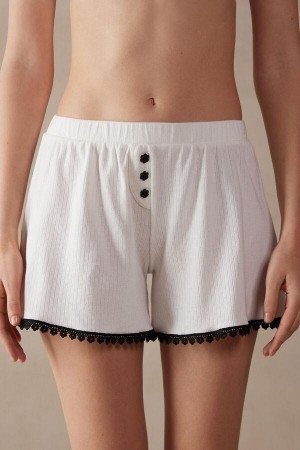 Intimissimi Pure Joy Pamut Shorts Pizsama Női Fehér | HUDN4083