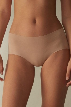 Intimissimi Seamless Supima® Pamut Hipster Bugyi Női Bézs | HUIS3724