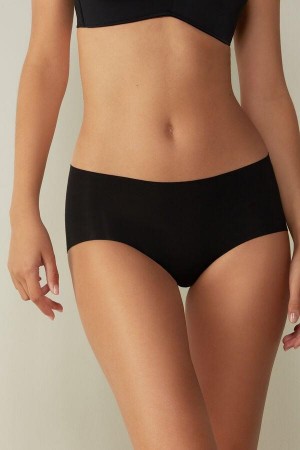 Intimissimi Seamless Supima® Pamut Hipster Bugyi Női Fekete | HUOR3723