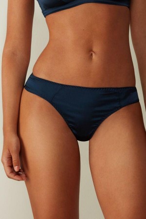 Intimissimi Silk Cheeky Briefs Bugyi Női Kék | HUAP3538