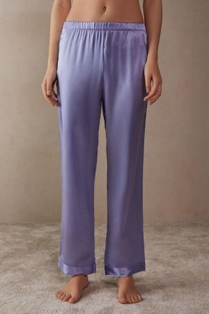 Intimissimi Silk Satin Pants Pizsama Női Levendula | HUZG4023