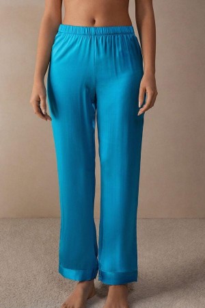 Intimissimi Silk Satin Pants Pizsama Női Türkiz | HUQZ4016