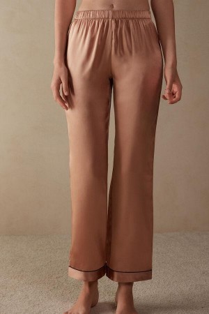 Intimissimi Silk Satin Pants Pizsama Női Rózsaszín | HUDN3979