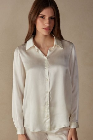 Intimissimi Silk Shirt Hosszú Ujjú Női Fehér | HUSO4240