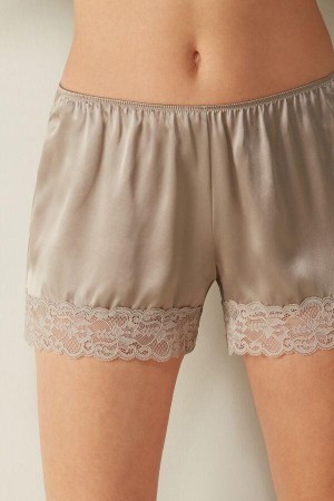 Intimissimi Silk Shorts Pizsama Női Bézs | HUOR4060