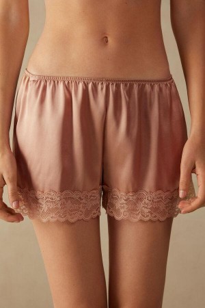 Intimissimi Silk Shorts Pizsama Női Rózsaszín | HUAP4058