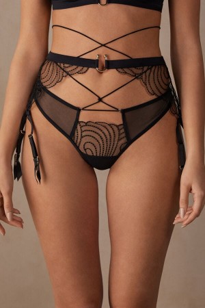 Intimissimi Steal the Show Garter Belt Fehérnemű Női Fekete | HUGL4158