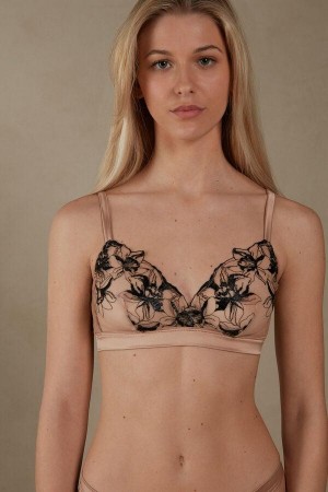 Intimissimi Stir the Senses Emma Triangle Melltartók Női Bézs Fekete | HUIS4889