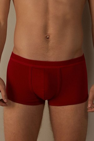 Intimissimi Stretch Supima® Pamut Shorts with Logo Detail Boxer Férfi Piros Piros | HUMA3445