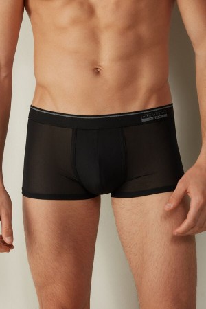 Intimissimi Super Fresh Micro-mesh Boxer Férfi Fekete | HUAP3461