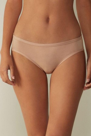 Intimissimi Ultralight Supima® Pamut Briefs Bugyi Női Bézs | HUVD3604