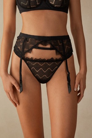 Intimissimi Urban Nomad Garter Belt Fehérnemű Női Fekete | HUSO4161