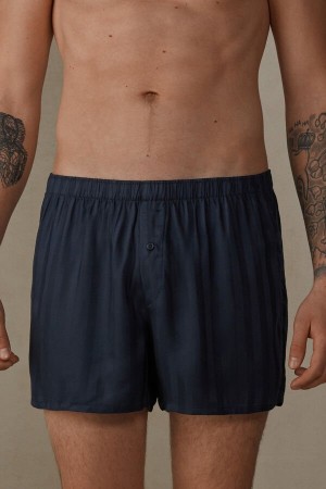 Intimissimi Woven Modal Boxer Férfi Sötétkék | HUNB3446