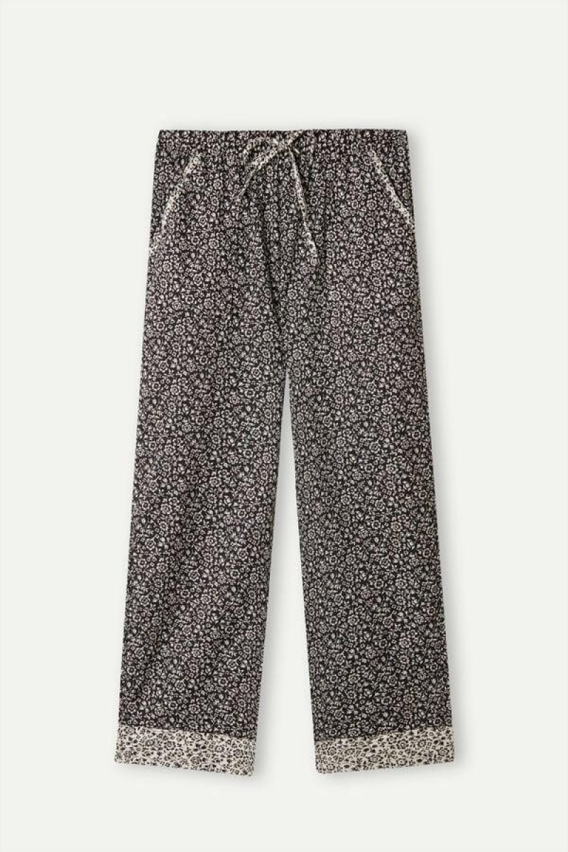 Intimissimi A Floral Affair Vászon Pants Pizsama Női Szürke | HUTV3987