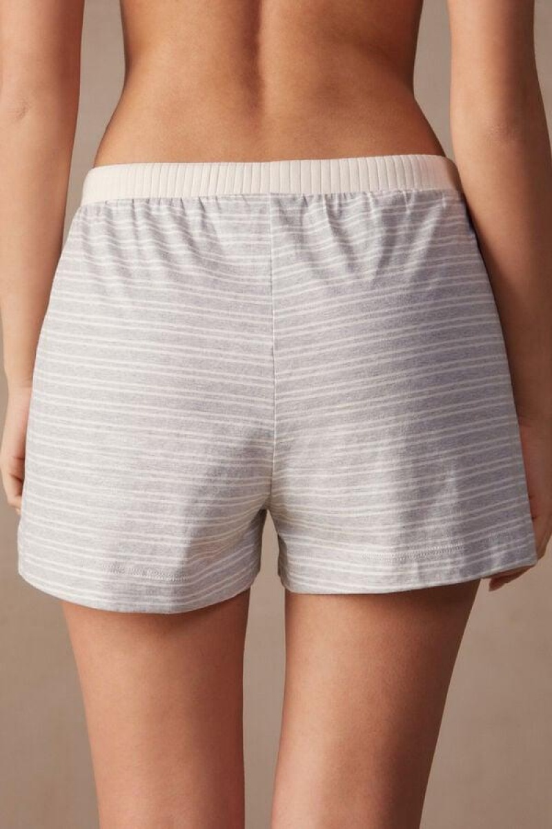 Intimissimi Alkalmi Sunday Shorts Pizsama Női Szürke Világos Sárga Bézs | HUFM4082