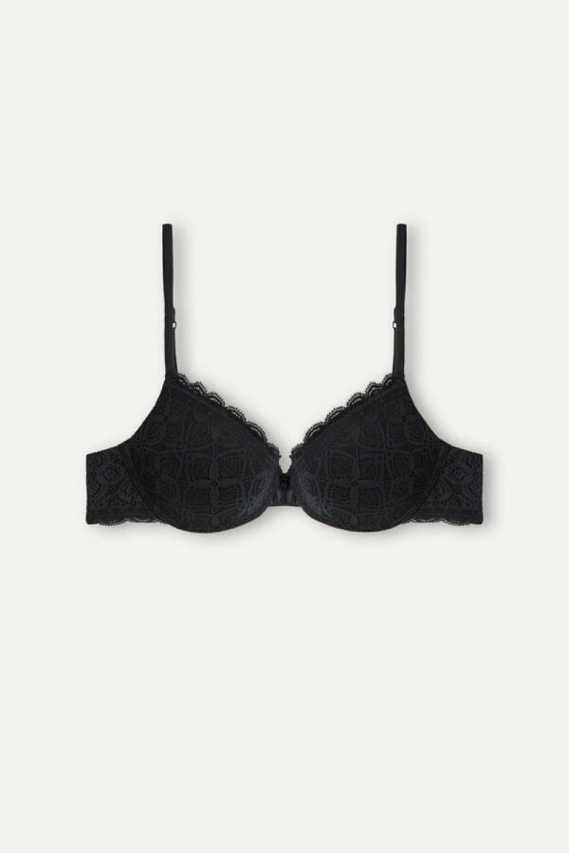 Intimissimi Bellissima Push-up in Csipke Melltartók Női Fekete | HUOR4736