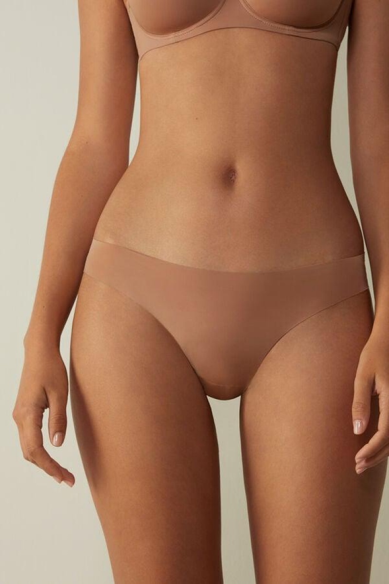 Intimissimi Brazilian in Seamless Ultra Light Microfiber Bugyi Női Bézs | HUHK3507