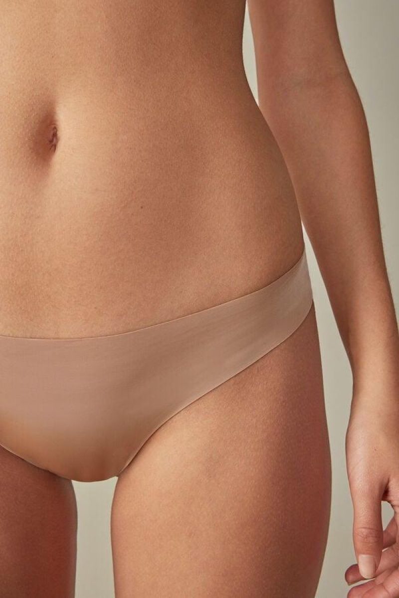 Intimissimi Brazilian in Seamless Ultra Light Microfiber Bugyi Női Bézs | HUMA3497