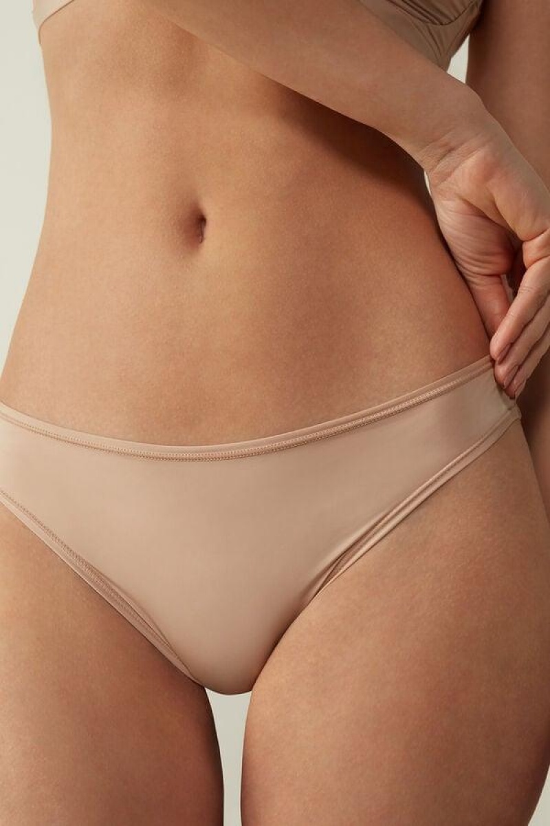 Intimissimi Brazilian in Ultralight Microfiber Bugyi Női Bézs | HUEX3521