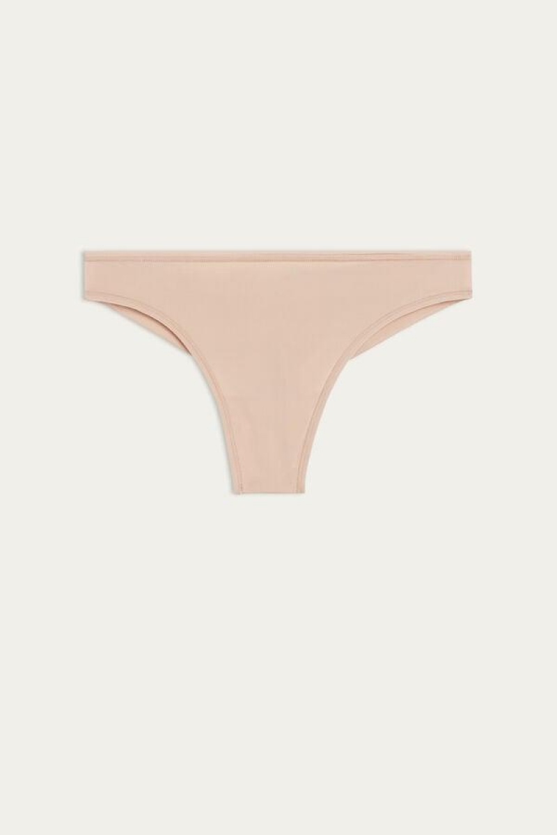 Intimissimi Brazilian in Ultralight Microfiber Bugyi Női Bézs | HUEX3521