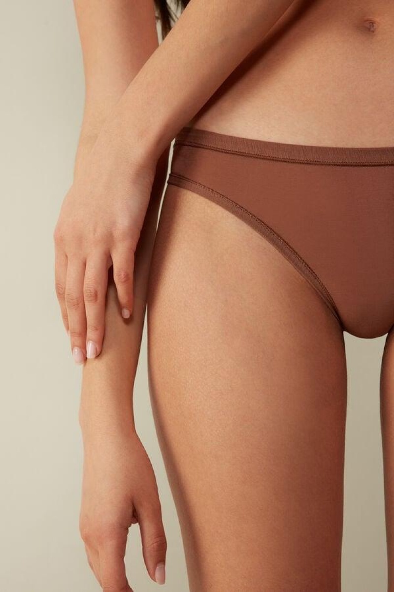 Intimissimi Brazilian in Ultralight Supima® Pamut Bugyi Női Sötétbézs | HUYU3518