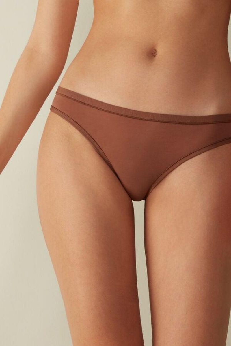 Intimissimi Brazilian in Ultralight Supima® Pamut Bugyi Női Sötétbézs | HUYU3518