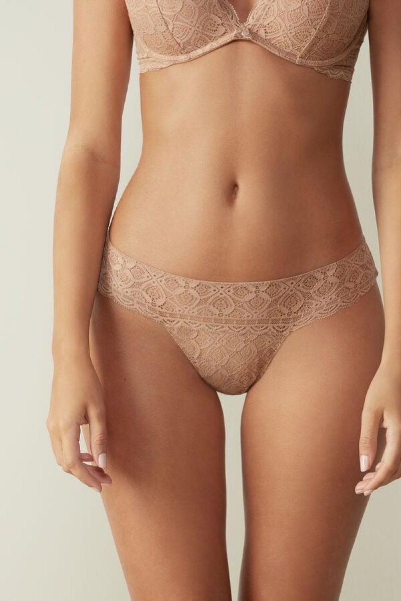 Intimissimi Csipke Brazilian Bugyi Női Bézs | HUGL3527