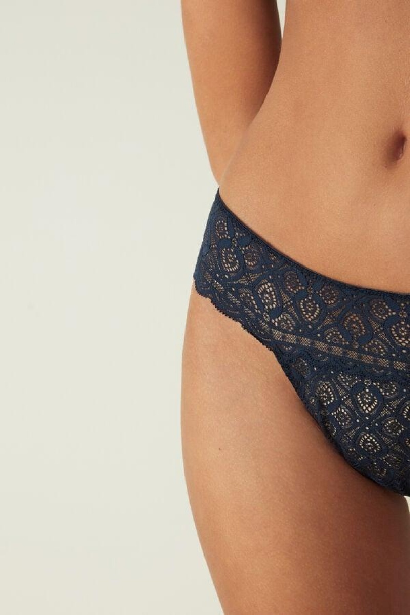 Intimissimi Csipke Brazilian Bugyi Női Kék | HUSO3530