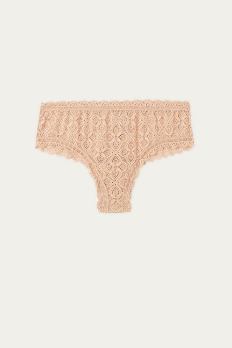 Intimissimi Csipke Hipster Brazilian Bugyi Női Bézs | HUDN3744