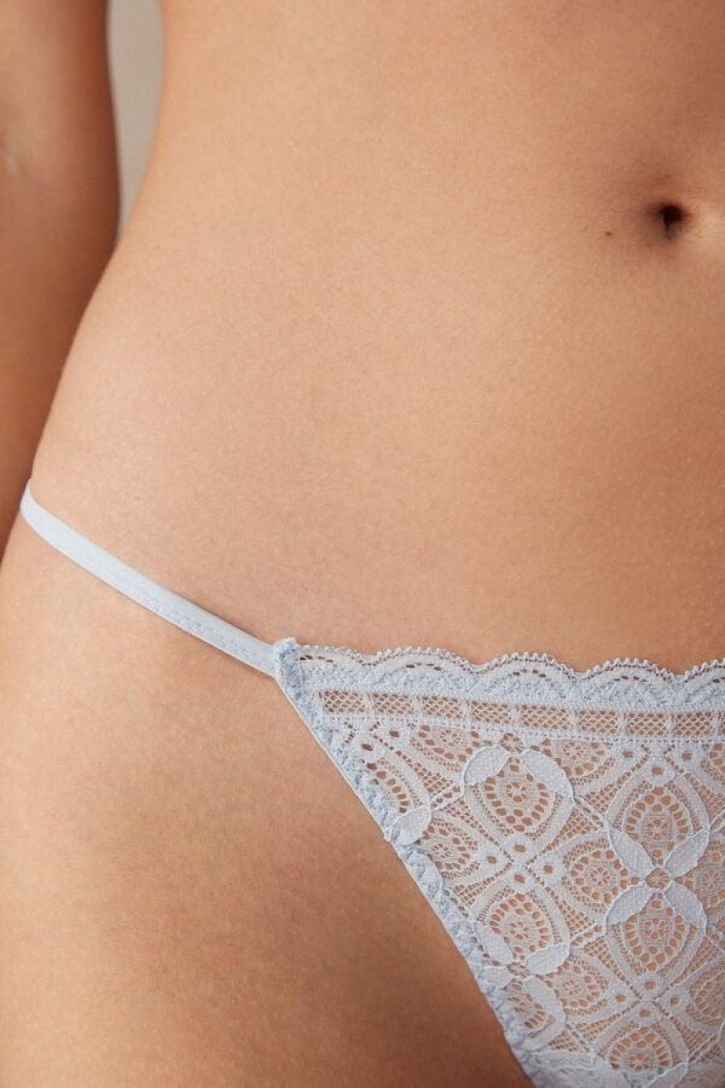 Intimissimi Csipke String Tanga Bugyi Női Kék | HURW3805