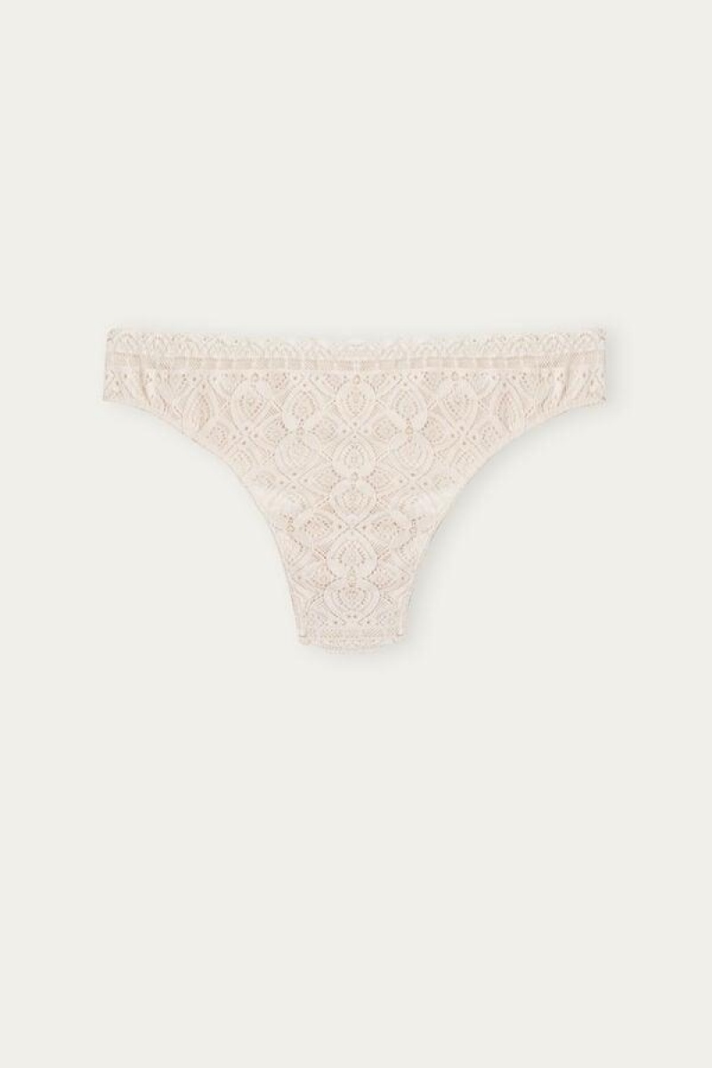 Intimissimi Csipke and Microfiber Brazilian Bugyi Női Rózsaszín | HUHK3533