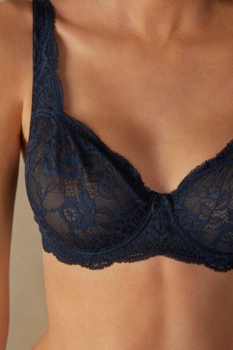 Intimissimi Daniela Csipke Balconette Melltartók Női Kék | HUUT4426