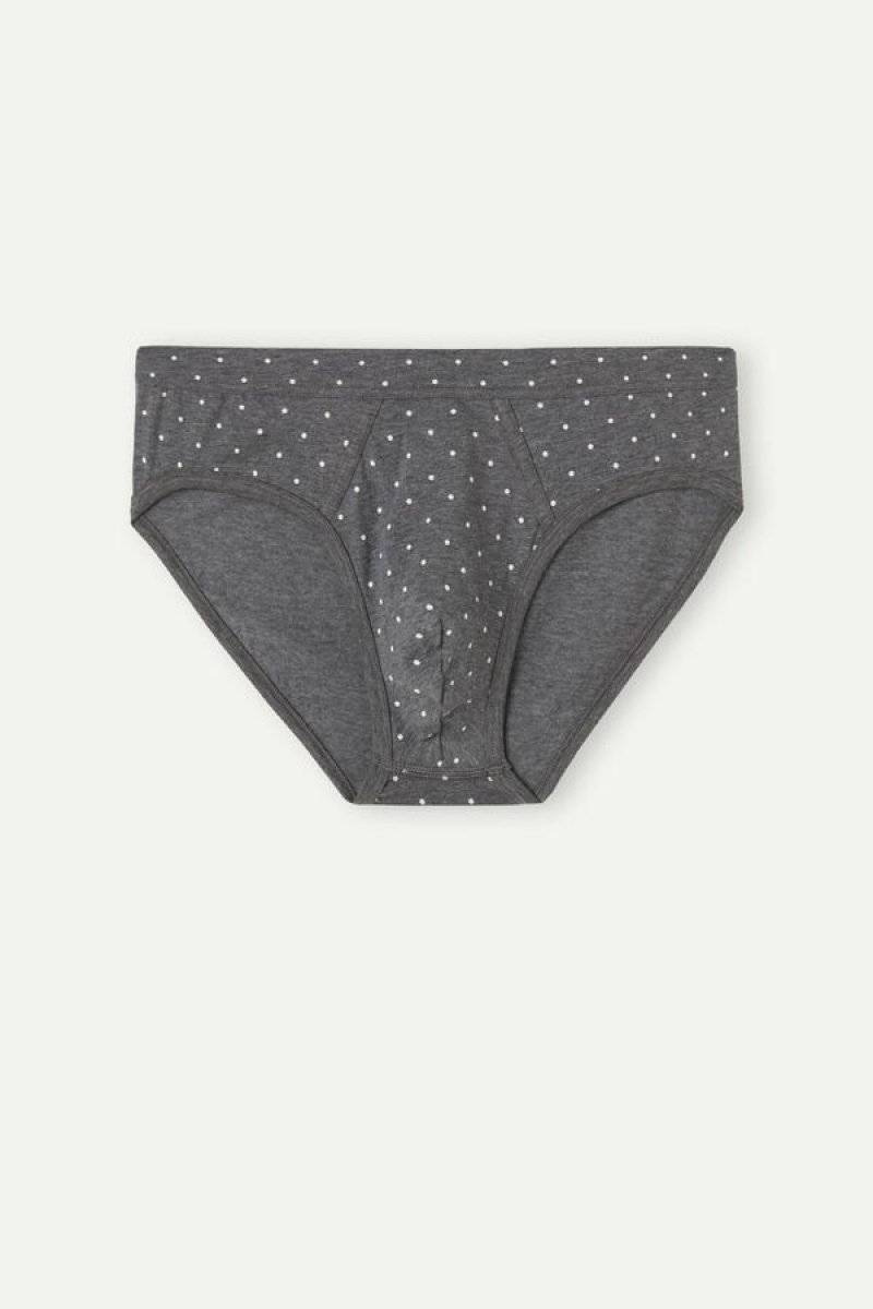 Intimissimi Dotted in Stretch Supima® Pamut Rövidnadrágok Férfi Mélyszürke | HUPQ3339