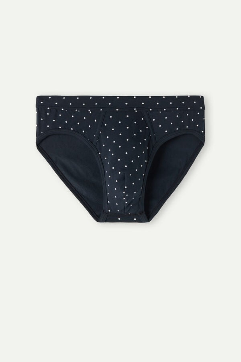 Intimissimi Dotted in Stretch Supima® Pamut Rövidnadrágok Férfi Kék | HUAP3338